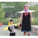 Portable UFO Cap Umbrella Automatic Folding Umbrella Creative Gifts Umbrella Student Woman Man Rain Hat, M, Umbrella Face Diameter:76cm, Suitable Height:120-145cm(Blue)