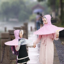 Portable UFO Cap Umbrella Automatic Folding Umbrella Creative Gifts Umbrella Student Woman Man Rain Hat, M, Umbrella Face Diameter:76cm, Suitable Height:120-145cm(Blue)