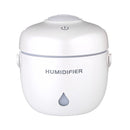 Rice Cooker Shape Mini LED Light Air Humidifier for Home & Office(White)