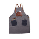 Retro Style Cotton Canvas Craftsman Work Aprons(Grey)