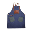 Retro Style Cotton Canvas Craftsman Work Aprons(Blue)