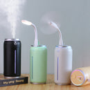 Mini Portable Misty Can Shape Mute Desktop Air Humidifier with Extended USB Port(Black)