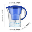 1.3L Portable Home Kitchen Activated Carbon Filter Cold Water Bottle(Blue)