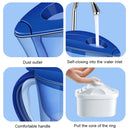 1.3L Portable Home Kitchen Activated Carbon Filter Cold Water Bottle(Blue)