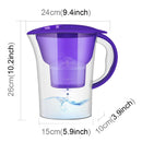 1.3L Portable Home Kitchen Activated Carbon Filter Cold Water Bottle(Purple)