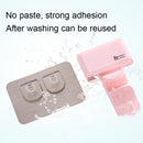 2 PCS Bathroom Creative Traceless Wall-Mounted Hook(Pink)