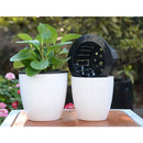 Lazy Flower Pots Automatic Water-absorbing Hydroponic Potted Plants Circular Resin Plastic Flower Pots Double-layer Design Self Watering Planter, Diameter: 12cm, Height: 12.2cm(White)