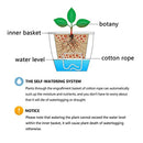 Lazy Flower Pots Automatic Water-absorbing Hydroponic Potted Plants Circular Resin Plastic Flower Pots Double-layer Design Self Watering Planter, Diameter: 18cm, Height: 18.5cm(White)