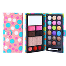 26 Colors Makeup 18 Colors Anti-blooming Eye Shadow Makeup Palette + Blush Pressed Powder Frozen Lipstick Eyebrow Powder with Mirror & Brush, Wallet Case Style Set(Pink)