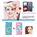 26 Colors Makeup 18 Colors Anti-blooming Eye Shadow Makeup Palette + Blush Pressed Powder Frozen Lipstick Eyebrow Powder with Mirror & Brush, Wallet Case Style Set(Pink)
