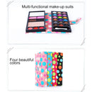 26 Colors Makeup 18 Colors Anti-blooming Eye Shadow Makeup Palette + Blush Pressed Powder Frozen Lipstick Eyebrow Powder with Mirror & Brush, Wallet Case Style Set(Pink)