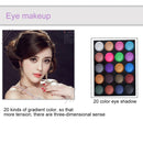 32 Colors Makeup 20 Colors Eye Shadow Makeup Palette + Blush Pressed Powder Frozen Lipstick with Mirror & Brush, Wallet Case Style Set(Pink)