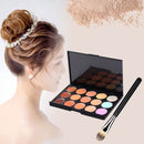 Z15-1 15 Colors Concealer Foundation Cream Makeup Cosmetic Palette Set with Round Head Makeup Brush