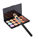 Z15-1 15 Colors Concealer Foundation Cream Makeup Cosmetic Palette Set with Round Head Makeup Brush