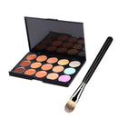 Z15-1 15 Colors Concealer Foundation Cream Makeup Cosmetic Palette Set with Round Head Makeup Brush