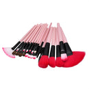 32 in 1 Wood Handle Makeup Brush Cosmetic Foundation Cream Powder Blush Makeup Tool Set(Pink)