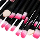 32 in 1 Wood Handle Makeup Brush Cosmetic Foundation Cream Powder Blush Makeup Tool Set(Pink)