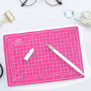 Junesix A5 Cutting Mat Set Cutting Mat & Ruler & Carving Knife(Pink)