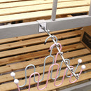 20 PCS Square Pipe Metal Hook with 5 Beads for Supermarket Clothes Shop Dormitory, Length: 25cm