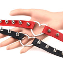 2 PCS Punk Style Fashion Heart Shape Leather Rivet Necklace Collar, Random Color Delivery
