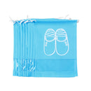 10 PCS D-POCKET Non-Woven Drawing Belt Shoe Pouch,Large Size(Blue)