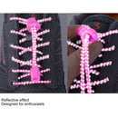 AONIJIE Unisex Adjustable Elastic Reflective Sports Lace Quick Lock Shoelace(Magenta)