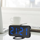 Multifunction Creative Mirror Reflective LED Display Alarm Clock with Snooze Function & 2 USB Charge Port(Blue)