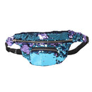 Sequins Waist Bag Double Color Makeup Bag Mermaid Purses Chest Pack Women Girl Travelling Mobile Phone Bag(Mint Blue)