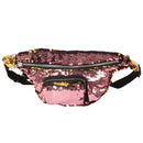 Sequins Waist Bag Double Color Makeup Bag Mermaid Purses Chest Pack Women Girl Travelling Mobile Phone Bag(Rose Gold)