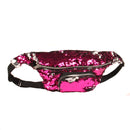Sequins Waist Bag Double Color Makeup Bag Mermaid Purses Chest Pack Women Girl Travelling Mobile Phone Bag(Rose Red)