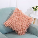 Velvet Long Plush Pillow Cover Popular Square Furry Cover Home Bed Room Decoration Pillowcase, Size: 45 x 45cm(Pink)