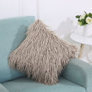 Velvet Long Plush Pillow Cover Popular Square Furry Cover Home Bed Room Decoration Pillowcase, Size: 45 x 45cm(Khaki)