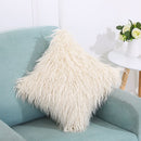 Velvet Long Plush Pillow Cover Popular Square Furry Cover Home Bed Room Decoration Pillowcase, Size: 45 x 45cm(Beige)