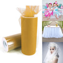 Fashion 20D Polyester Tulle Roll, Wedding Birthday Decoration Decorative Crafts Supplies, Total Length: 22.8m, Width:15cm(Yellow)