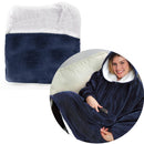 YX666 Huggle Hoodie Outdoor Home Adult Hooded Fleece Warm Clothes Lazy Clothes , Size: 80*100cm(Blue)