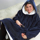 YX666 Huggle Hoodie Outdoor Home Adult Hooded Fleece Warm Clothes Lazy Clothes , Size: 80*100cm(Blue)