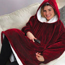 YX666 Huggle Hoodie Outdoor Home Adult Hooded Fleece Warm Clothes Lazy Clothes , Size: 80*100cm(Red)