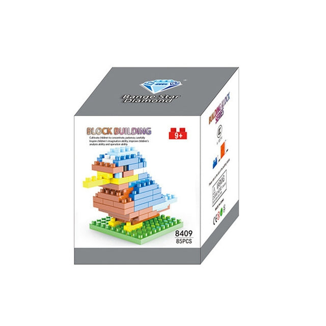 Blue Bird Cartoon Assembled Children DIY Enlightenment Assembled Building Blocks Educational Intelligence Toy