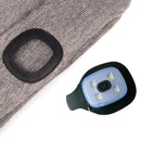 Unisex Warm Winter Polyacrylonitrile Knit Hat Adult Head Cap with 4 LED Lights(Army Green)