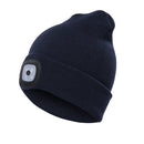 Unisex Warm Winter Polyacrylonitrile Knit Hat Adult Head Cap with 4 LED Lights(Dark Blue)