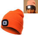 Unisex Warm Winter Polyacrylonitrile Knit Hat Adult Head Cap with 4 LED Lights(Orange)