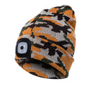 Unisex Warm Winter Polyacrylonitrile Knit Hat Adult Head Cap with 4 LED Lights(Gold)