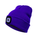 Unisex Warm Winter Polyacrylonitrile Knit Hat Adult Head Cap with 4 LED Lights(Blue)