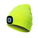 Unisex Warm Winter Polyacrylonitrile Knit Hat Adult Head Cap with 4 LED Lights(Yellow)