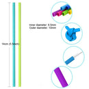 2 PCS Food Grade Silicone Straws Cartoon Colorful Drink Tools with 1 Brush, Straight Pipe, Length: 14cm, Outer Diameter: 10mm, Inner Diameter: 8.5mm, Random Color Delivery