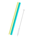2 PCS Food Grade Silicone Straws Cartoon Colorful Drink Tools with 1 Brush, Straight Pipe, Length: 25cm, Outer Diameter: 11mm, Inner Diameter: 9mm, Random Color Delivery