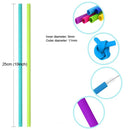 5 PCS Food Grade Silicone Straws Cartoon Colorful Drink Tools with 1 Brush, Straight Pipe, Length: 25cm, Outer Diameter: 11mm, Inner Diameter: 9mm, Random Color Delivery