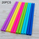 20 PCS Food Grade Silicone Straws Cartoon Colorful Drink Tools with 1 Brush, Straight Pipe, Length: 14cm, Outer Diameter: 10mm, Inner Diameter: 8.5mm, Random Color Delivery