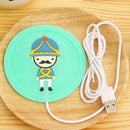 Cartoon Soldier Pattern USB Silicone Warm Coaster, Random Color Delivery