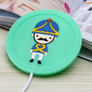 Cartoon Soldier Pattern USB Silicone Warm Coaster, Random Color Delivery